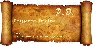 Petyerec Dorina névjegykártya
